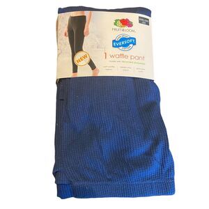 Fruit Of The Loom‎ Women Waffle Knit Thermal Long John Pants Blue XXXL 3X 22 NEW